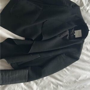 Zara Black Blazer with Ribbed Sleeves